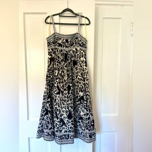 Catherine Malandrino Dress, White/Black/Navy, Size 8